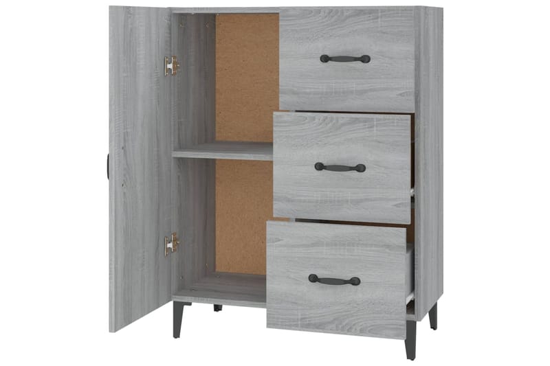 beBasic Senkki harmaa Sonoma 69,5x34x90 cm tekninen puu - Harmaa - Säilytys - Säilytyskalusteet - Lipasto