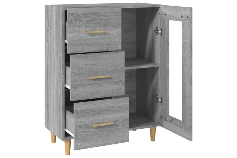 beBasic Senkki harmaa Sonoma 69,5x34x90 cm tekninen puu - Harmaa - Säilytys - Säilytyskalusteet - Lipasto