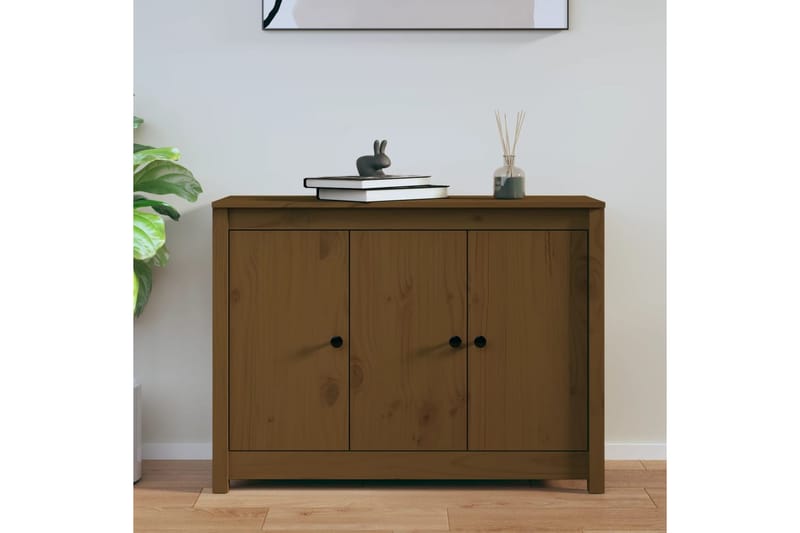 beBasic Senkki hunajanruskea 100x35x74 cm täysi mänty - Ruskea - Säilytys - Säilytyskalusteet - Senkki