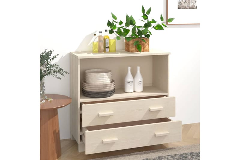 beBasic Senkki hunajanruskea 85x35x80 cm täysi mänty - Ruskea - Säilytys - Säilytyskalusteet - Senkki