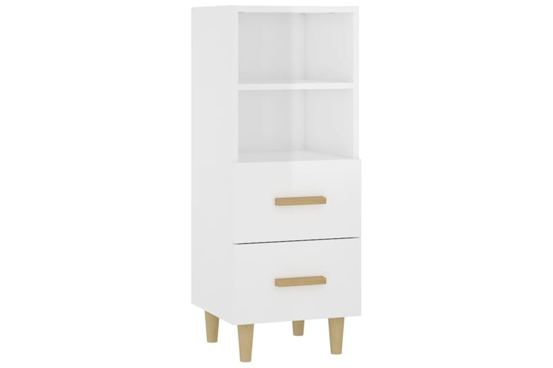 beBasic Senkki korkeakiilto valkoinen 34,5x34x90 cm tekninen puu - Valkoinen - Säilytys - Säilytyskalusteet - Senkki