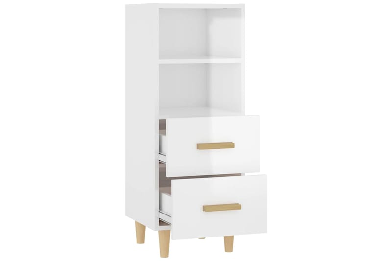 beBasic Senkki korkeakiilto valkoinen 34,5x34x90 cm tekninen puu - Valkoinen - Säilytys - Säilytyskalusteet - Senkki