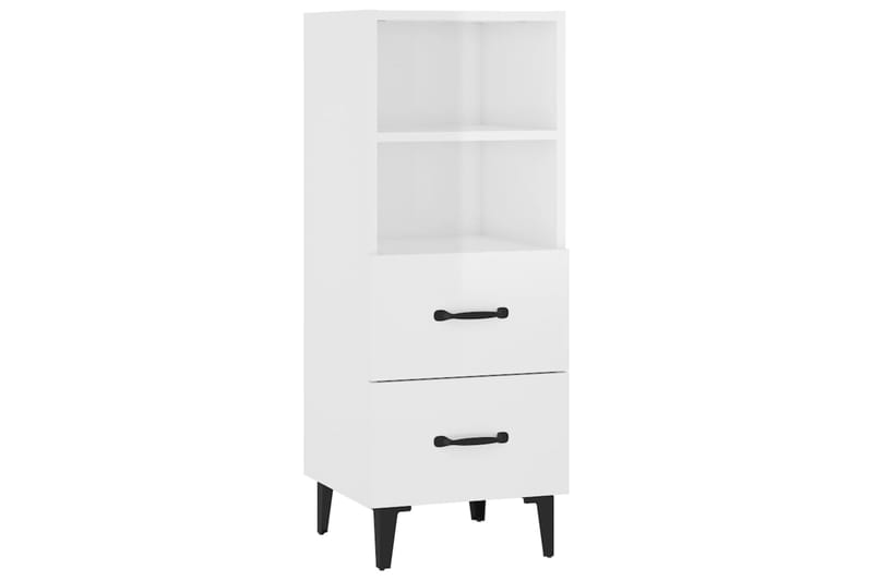 beBasic Senkki korkeakiilto valkoinen 34,5x34x90 cm tekninen puu - Valkoinen - Säilytys - Säilytyskalusteet - Senkki