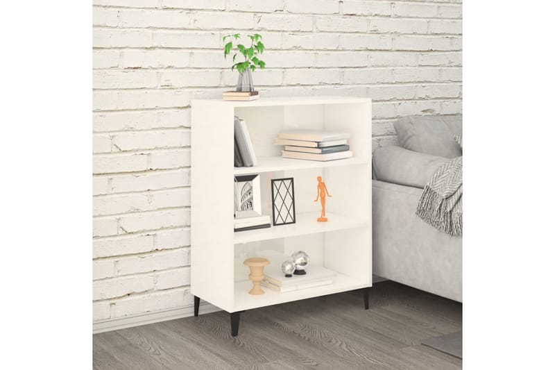 beBasic Senkki korkeakiilto valkoinen 69,5x32,5x90 cm tekninen puu - Valkoinen - Säilytys - Säilytyskalusteet - Senkki