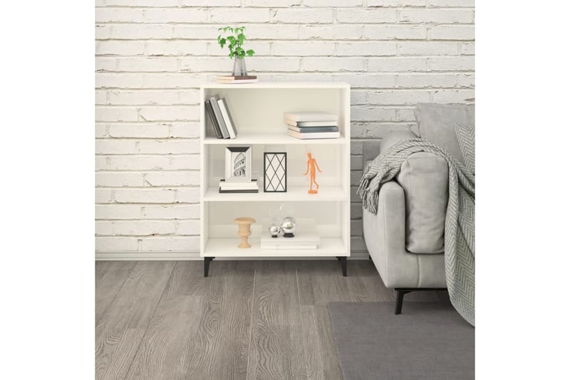 beBasic Senkki korkeakiilto valkoinen 69,5x32,5x90 cm tekninen puu - Valkoinen - Säilytys - Säilytyskalusteet - Senkki