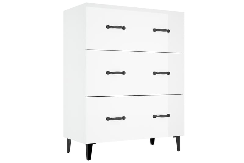 beBasic Senkki korkeakiilto valkoinen 69,5x34x90 cm tekninen puu - Valkoinen - Säilytys - Säilytyskalusteet - Senkki