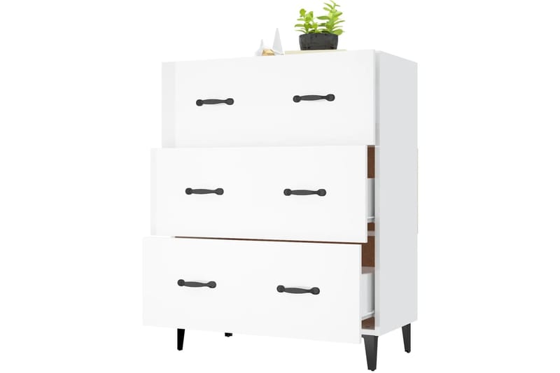 beBasic Senkki korkeakiilto valkoinen 69,5x34x90 cm tekninen puu - Valkoinen - Säilytys - Säilytyskalusteet - Senkki