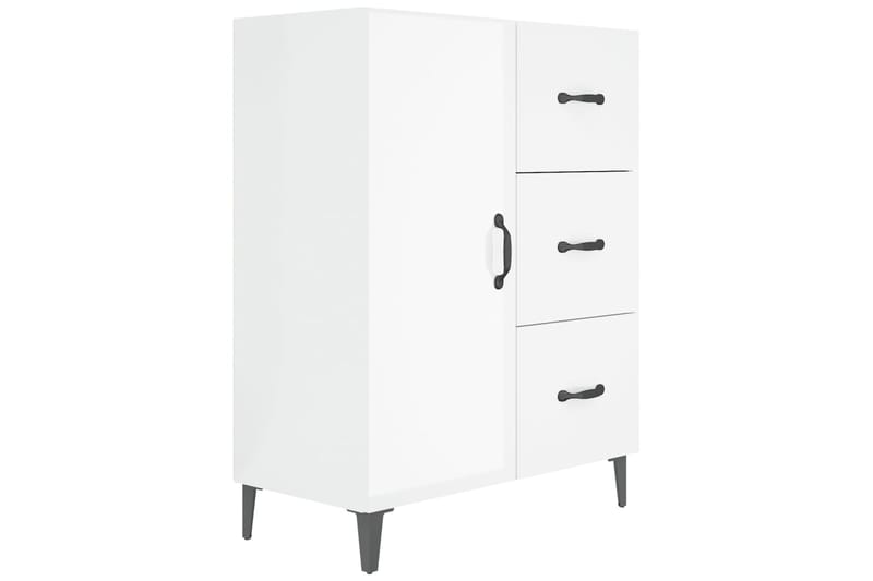 beBasic Senkki korkeakiilto valkoinen 69,5x34x90 cm tekninen puu - Valkoinen - Säilytys - Säilytyskalusteet - Senkki