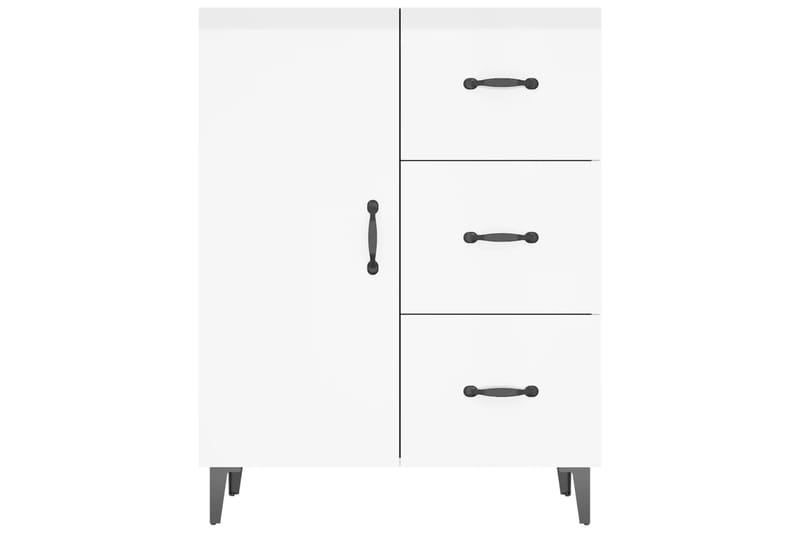beBasic Senkki korkeakiilto valkoinen 69,5x34x90 cm tekninen puu - Valkoinen - Säilytys - Säilytyskalusteet - Senkki