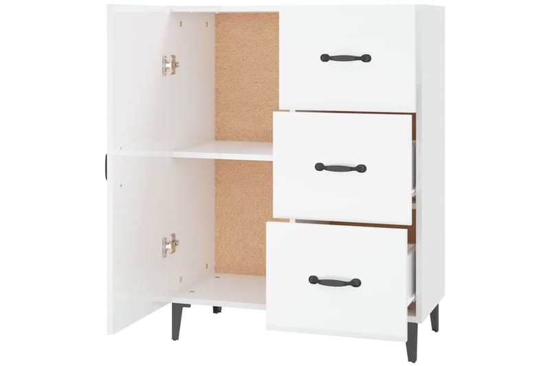 beBasic Senkki korkeakiilto valkoinen 69,5x34x90 cm tekninen puu - Valkoinen - Säilytys - Säilytyskalusteet - Senkki