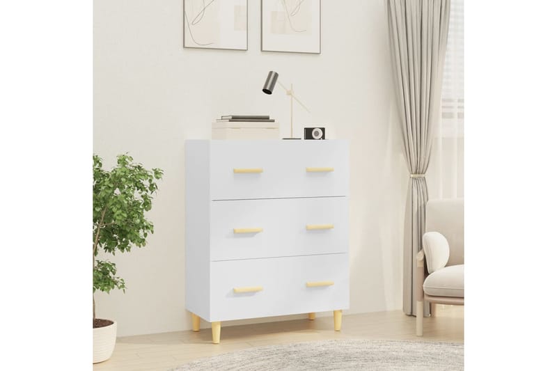 beBasic Senkki korkeakiilto valkoinen 70x34x90 cm tekninen puu - Valkoinen - Säilytys - Säilytyskalusteet - Senkki