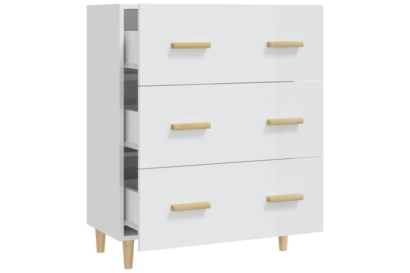 beBasic Senkki korkeakiilto valkoinen 70x34x90 cm tekninen puu - Valkoinen - Säilytys - Säilytyskalusteet - Senkki