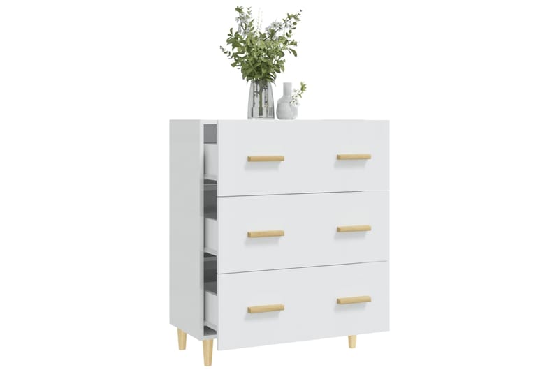 beBasic Senkki korkeakiilto valkoinen 70x34x90 cm tekninen puu - Valkoinen - Säilytys - Säilytyskalusteet - Senkki
