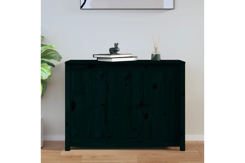 beBasic Senkki musta 100x35x74 cm täysi mänty - Musta - Säilytys - Säilytyskalusteet - Senkki