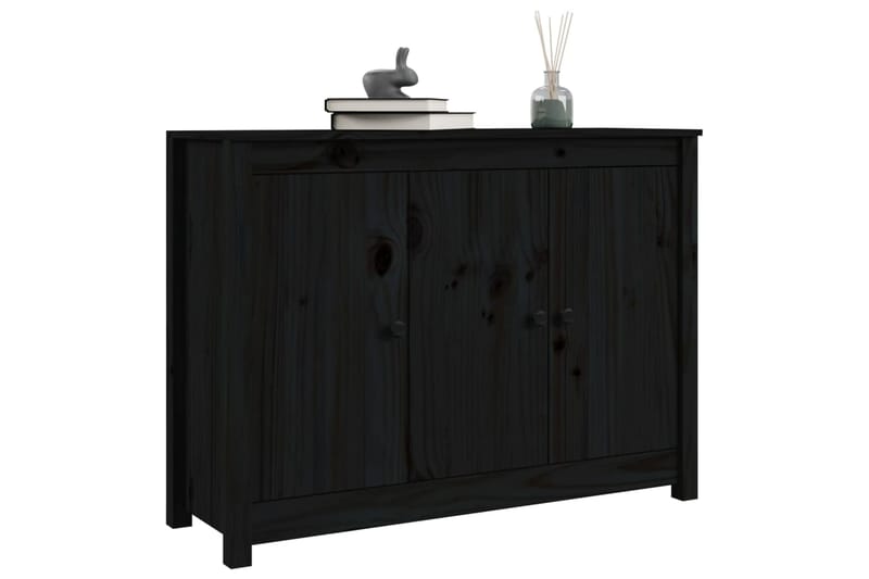 beBasic Senkki musta 100x35x74 cm täysi mänty - Musta - Säilytys - Säilytyskalusteet - Senkki