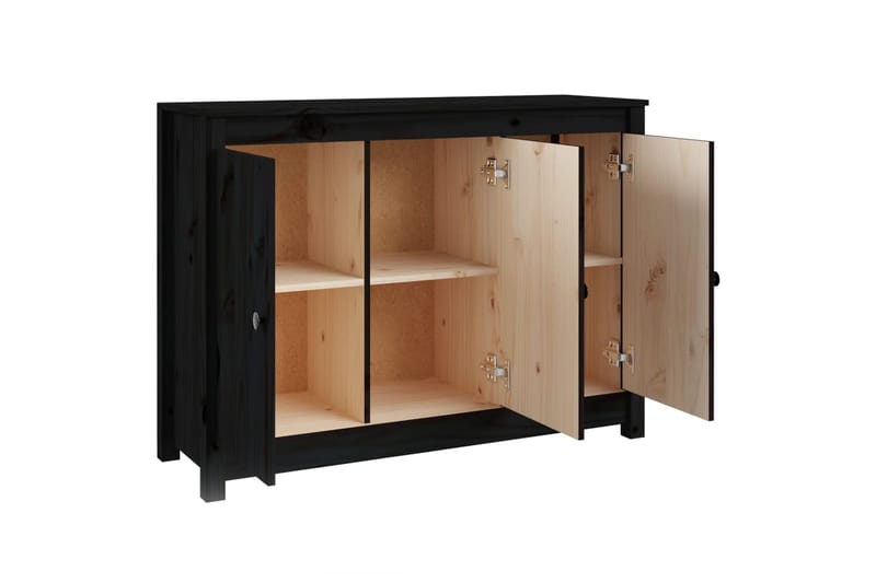 beBasic Senkki musta 100x35x74 cm täysi mänty - Musta - Säilytys - Säilytyskalusteet - Senkki