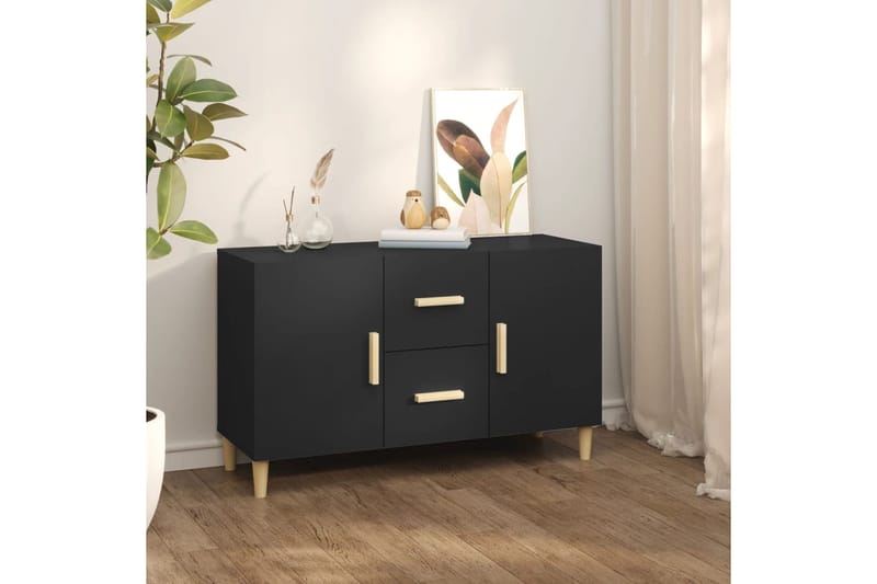 beBasic Senkki musta 100x36x60 cm tekninen puu - Musta - Säilytys - Säilytyskalusteet - Senkki
