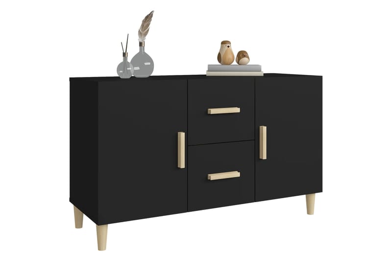 beBasic Senkki musta 100x36x60 cm tekninen puu - Musta - Säilytys - Säilytyskalusteet - Senkki