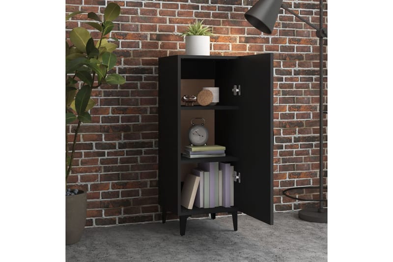 beBasic Senkki musta 34,5x34x90 cm tekninen puu - Musta - Säilytys - Säilytyskalusteet - Senkki