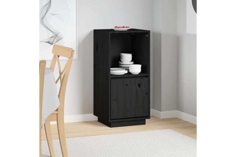 beBasic Senkki musta 38x35x80 cm täysi mänty - Musta - Säilytys - Säilytyskalusteet - Senkki