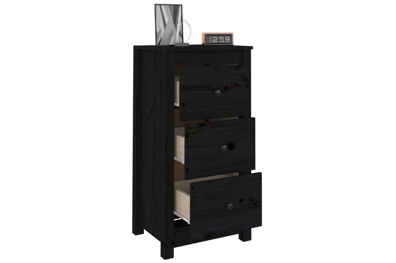 beBasic Senkki musta 40x35x80 cm täysi mänty - Musta - Säilytys - Säilytyskalusteet - Senkki
