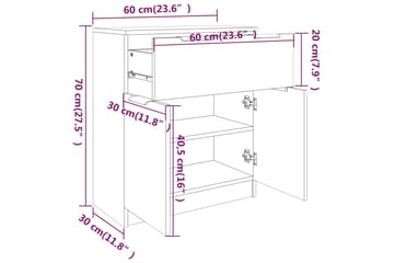 beBasic Senkki musta 60x30x70 cm tekninen puu - Musta - Säilytys - Säilytyskalusteet - Senkki