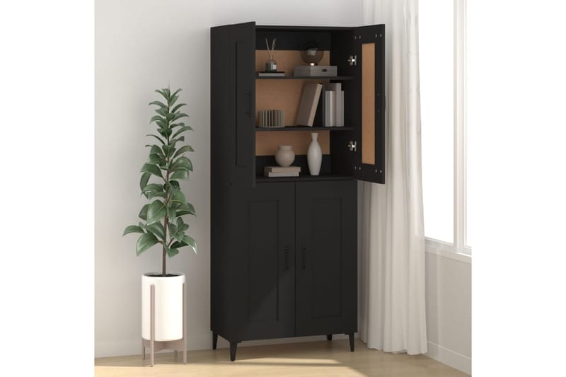 beBasic Senkki musta 69,5x34x90 cm tekninen puu - Musta - Säilytys - Säilytyskalusteet - Senkki