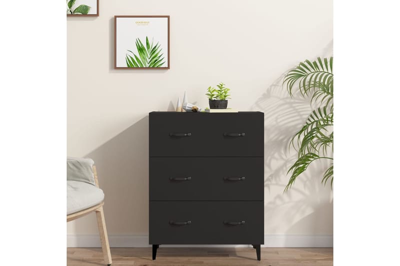 beBasic Senkki musta 69,5x34x90 cm tekninen puu - Musta - Säilytys - Säilytyskalusteet - Senkki