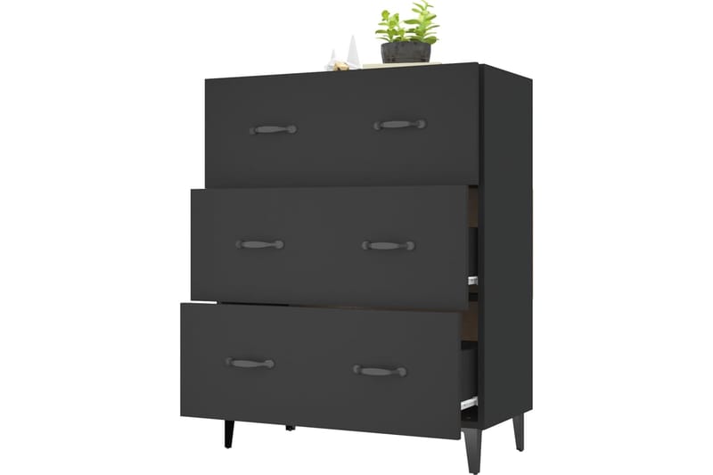 beBasic Senkki musta 69,5x34x90 cm tekninen puu - Musta - Säilytys - Säilytyskalusteet - Senkki