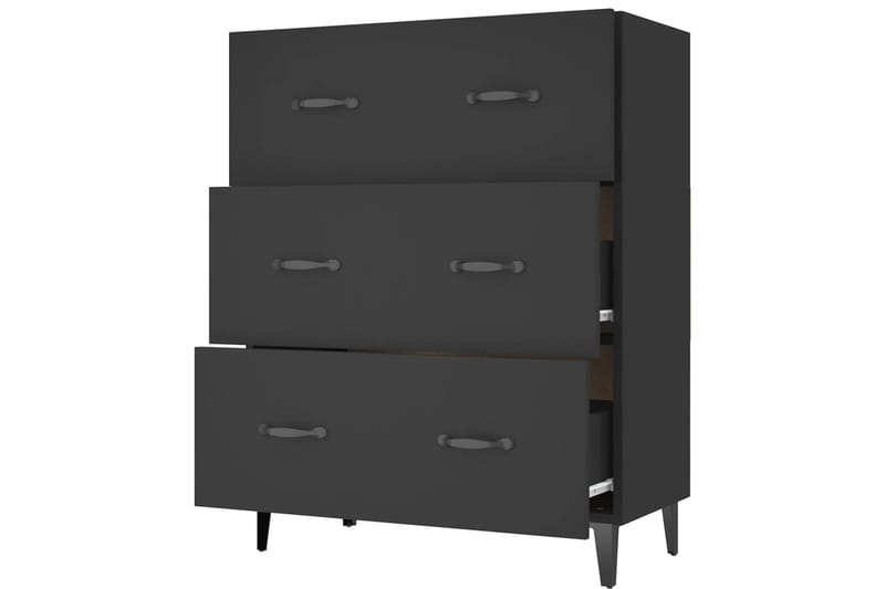 beBasic Senkki musta 69,5x34x90 cm tekninen puu - Musta - Säilytys - Säilytyskalusteet - Senkki