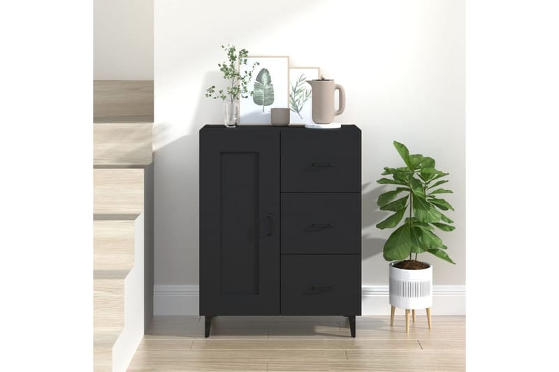 beBasic Senkki musta 69,5x34x90 cm tekninen puu - Musta - Säilytys - Säilytyskalusteet - Senkki