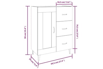 beBasic Senkki musta 69,5x34x90 cm tekninen puu - Musta - Säilytys - Säilytyskalusteet - Senkki