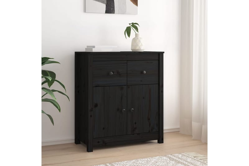 beBasic Senkki musta 70x35x80 cm täysi mänty - Musta - Säilytys - Säilytyskalusteet - Senkki