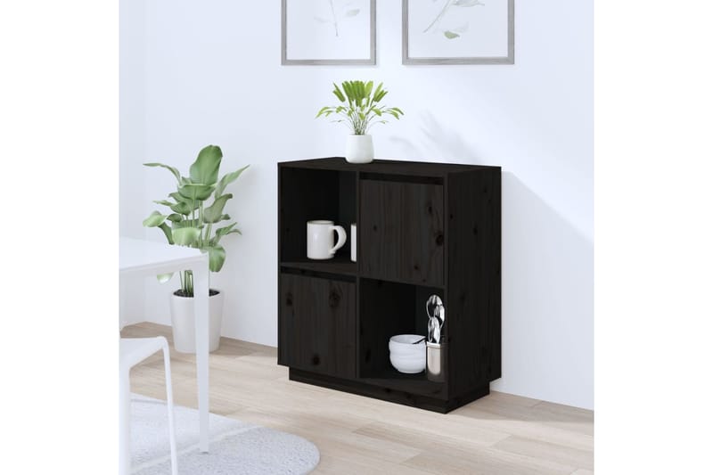beBasic Senkki musta 74x35x80 cm täysi mänty - Musta - Säilytys - Säilytyskalusteet - Senkki