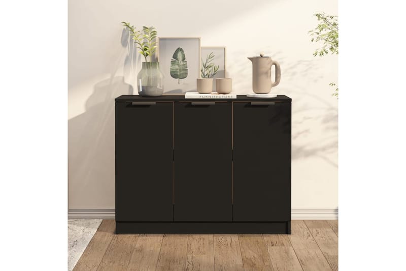 beBasic Senkki musta 90,5x30x70 cm tekninen puu - Musta - Säilytys - Säilytyskalusteet - Senkki