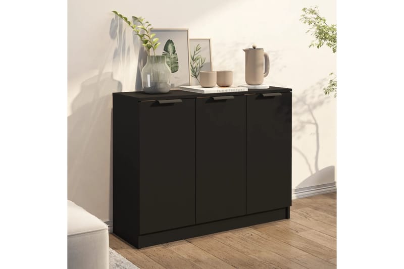 beBasic Senkki musta 90,5x30x70 cm tekninen puu - Musta - Säilytys - Säilytyskalusteet - Senkki