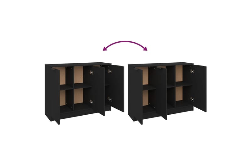 beBasic Senkki musta 90,5x30x70 cm tekninen puu - Musta - Säilytys - Säilytyskalusteet - Senkki