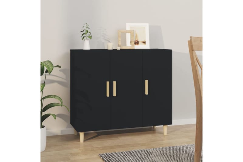 beBasic Senkki musta 90x34x80 cm tekninen puu - Musta - Säilytys - Säilytyskalusteet - Senkki