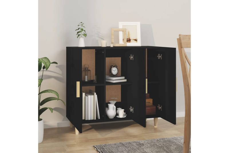 beBasic Senkki musta 90x34x80 cm tekninen puu - Musta - Säilytys - Säilytyskalusteet - Senkki