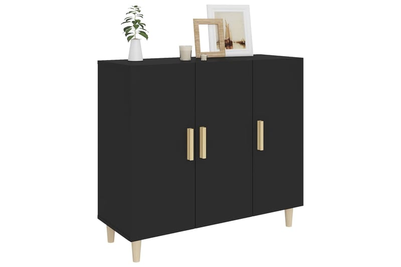 beBasic Senkki musta 90x34x80 cm tekninen puu - Musta - Säilytys - Säilytyskalusteet - Senkki