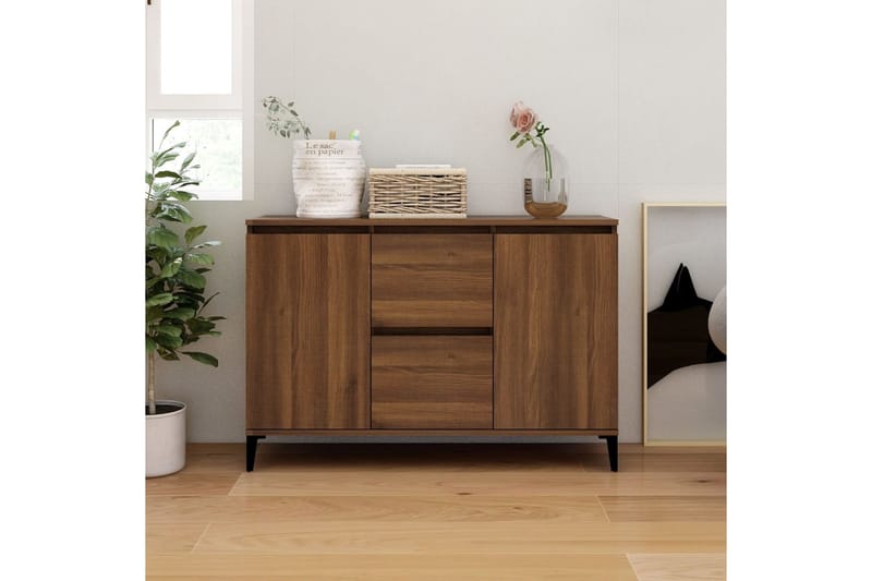 beBasic Senkki ruskea tammi 104x35x70 cm tekninen puu - Ruskea - Säilytys - Säilytyskalusteet - Senkki