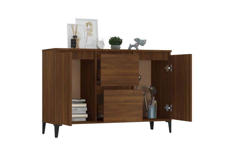 beBasic Senkki ruskea tammi 104x35x70 cm tekninen puu - Ruskea - Säilytys - Säilytyskalusteet - Senkki