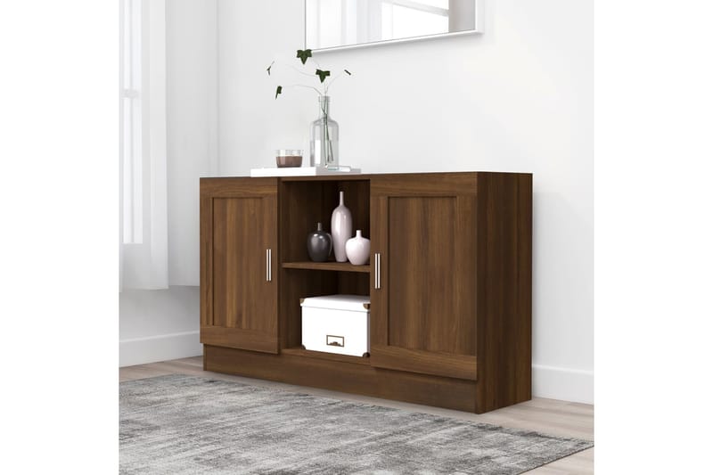 beBasic Senkki ruskea tammi 120x30,5x70 cm tekninen puu - Ruskea - Säilytys - Säilytyskalusteet - Senkki