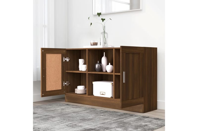 beBasic Senkki ruskea tammi 120x30,5x70 cm tekninen puu - Ruskea - Säilytys - Säilytyskalusteet - Senkki
