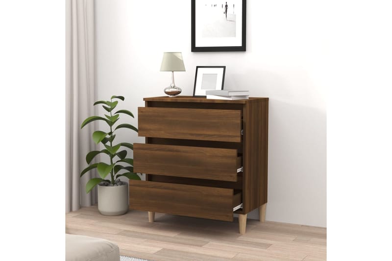 beBasic Senkki ruskea tammi 60x35x69 cm tekninen puu - Ruskea - Säilytys - Säilytyskalusteet - Lipasto