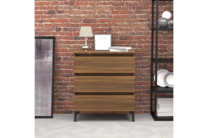 beBasic Senkki ruskea tammi 60x35x69 cm tekninen puu - Ruskea - Säilytys - Säilytyskalusteet - Senkki