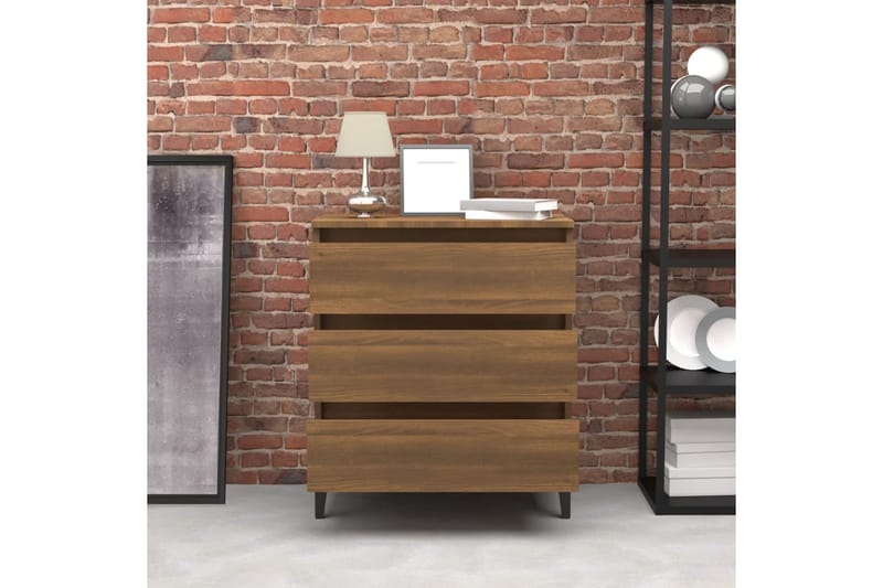 beBasic Senkki ruskea tammi 60x35x69 cm tekninen puu - Ruskea - Säilytys - Säilytyskalusteet - Senkki