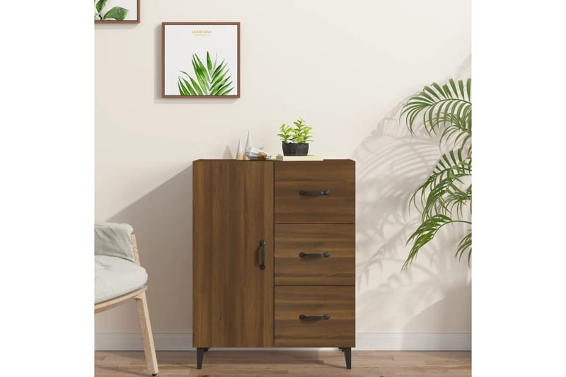 beBasic Senkki ruskea tammi 69,5x34x90 cm tekninen puu - Ruskea - Säilytys - Säilytyskalusteet - Lipasto