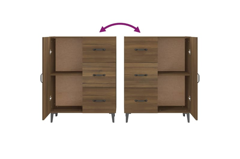 beBasic Senkki ruskea tammi 69,5x34x90 cm tekninen puu - Ruskea - Säilytys - Säilytyskalusteet - Lipasto