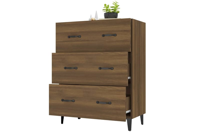 beBasic Senkki ruskea tammi 69,5x34x90 cm tekninen puu - Ruskea - Säilytys - Säilytyskalusteet - Senkki